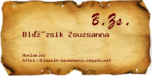 Blázsik Zsuzsanna névjegykártya